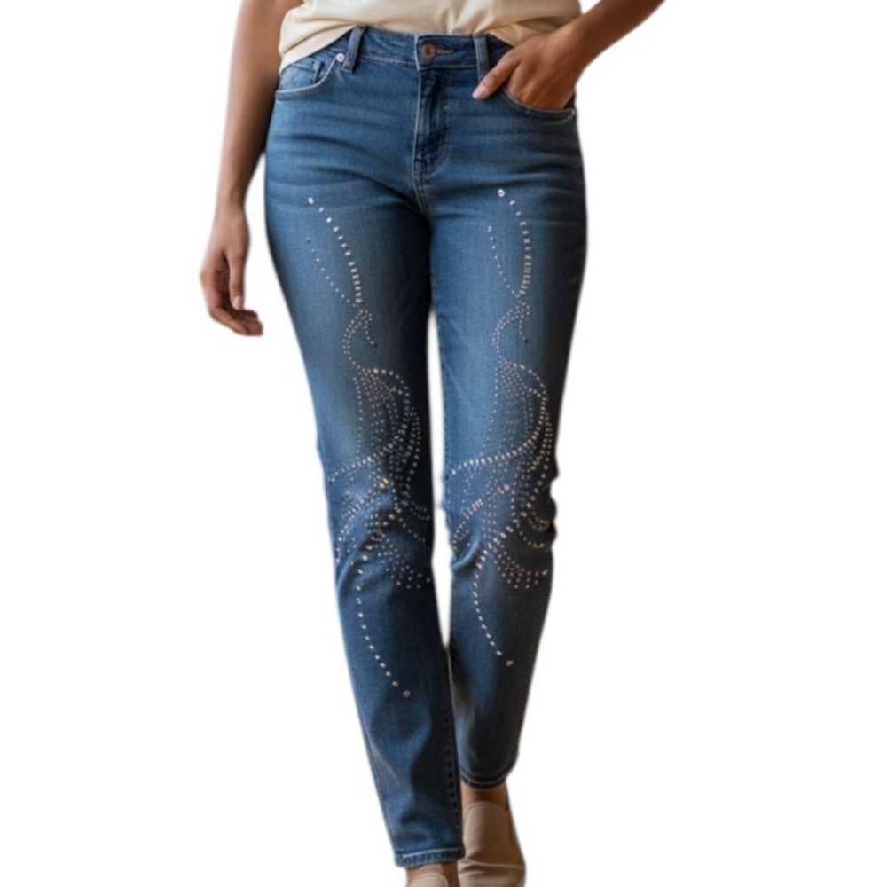 Y2K Calzedonia Denim Boyfriend Jeans with Gemstones